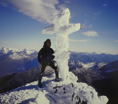Special moments in the mountains: Martin Abler on top of the Ortler on the 200th anniversary of its first ascend