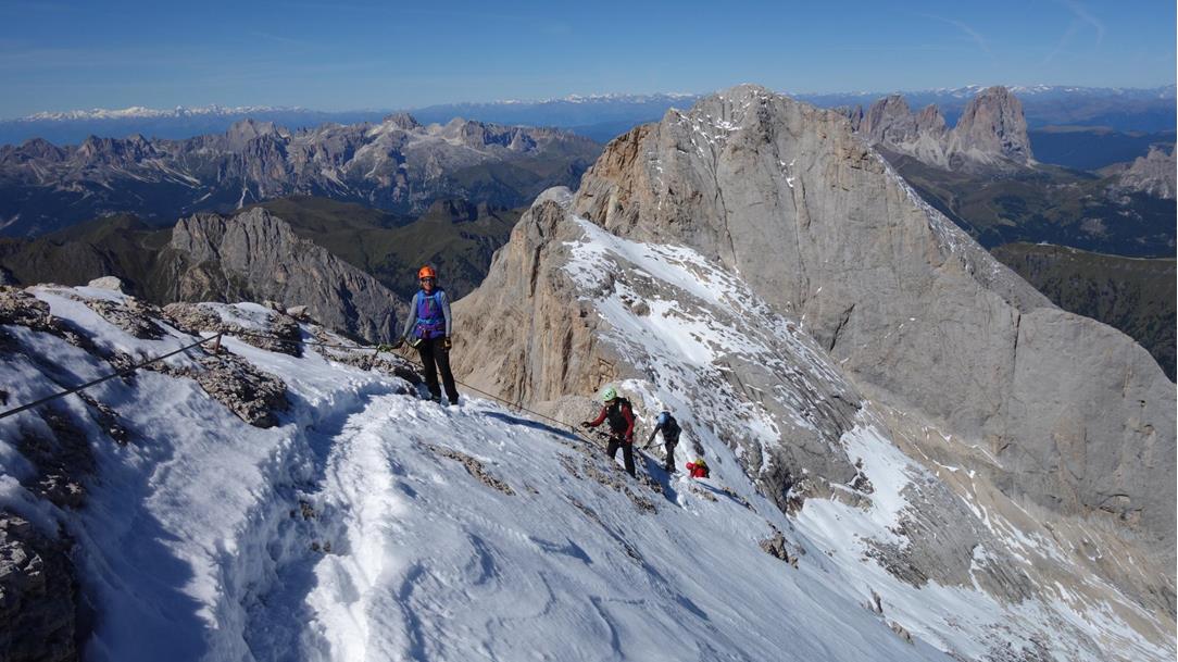 Via Ferrata on the west ridge of the Marmolada