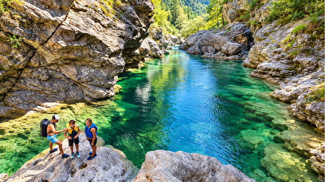1 tuerkisfarbener-f1 luss-zwischen-sonnenbeschienenen-felsen