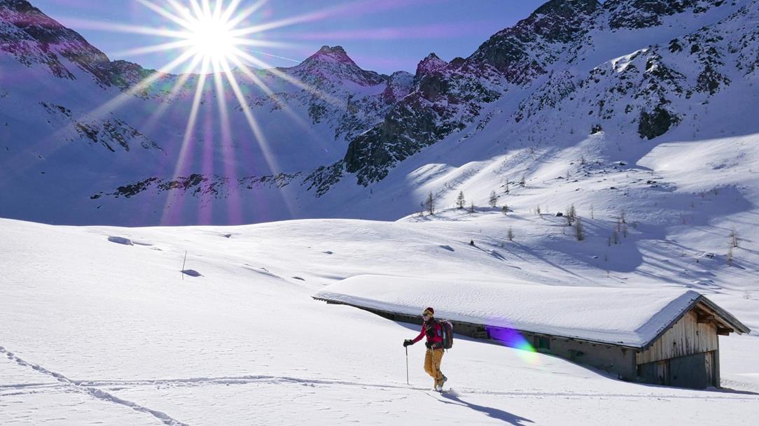 Ski touring woman