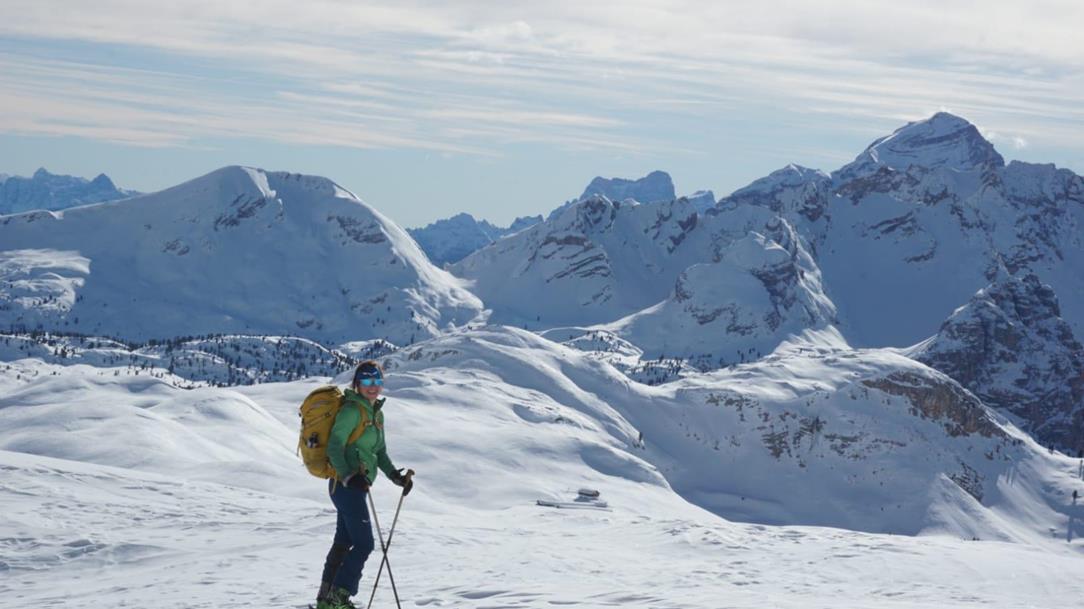 Skitour in den Pragser Dolomiten Col de Riciogogn für Ariane