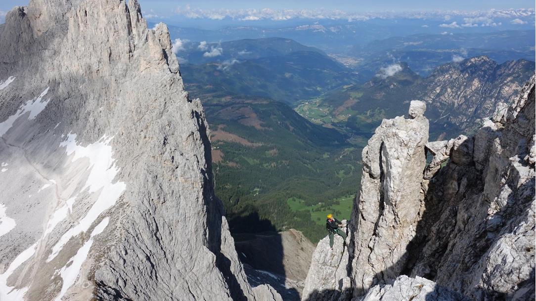 Via Ferrata on the west ridge of the Marmolada