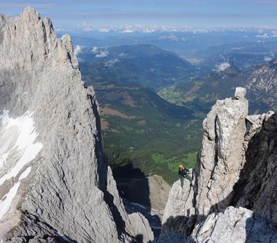 Via Ferrata on the west ridge of the Marmolada