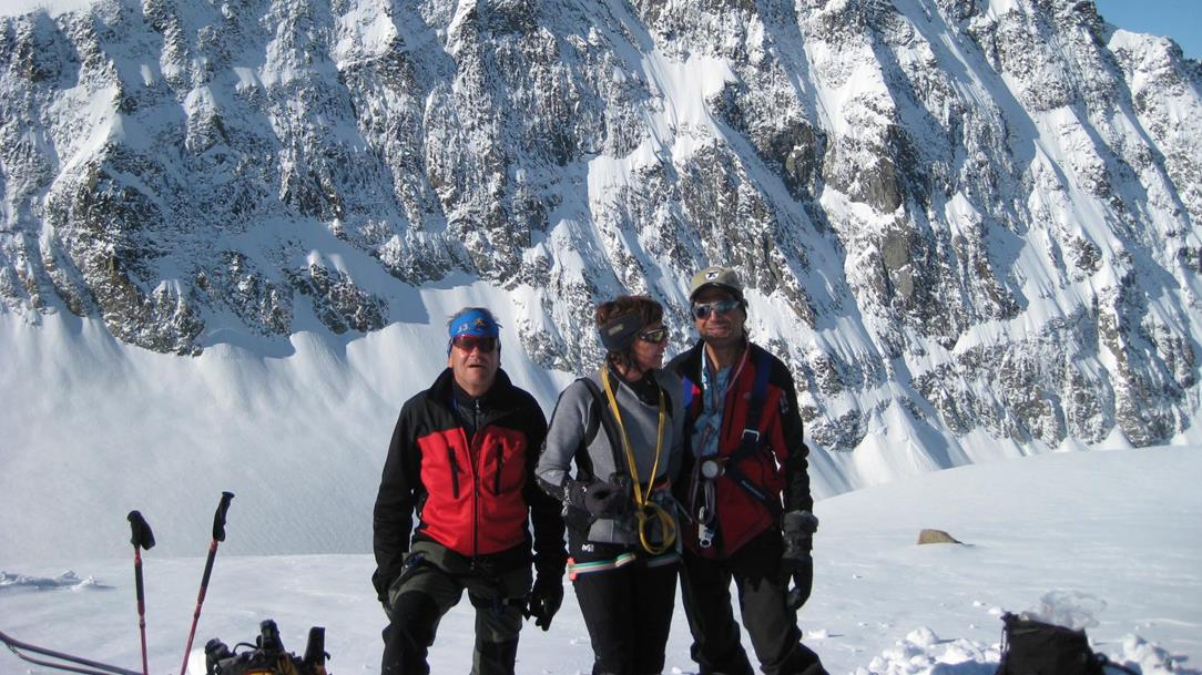 Hiking guide Albuin Gruber during a ski tour