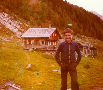 Andreas Messner sulla malga Staller 1977
