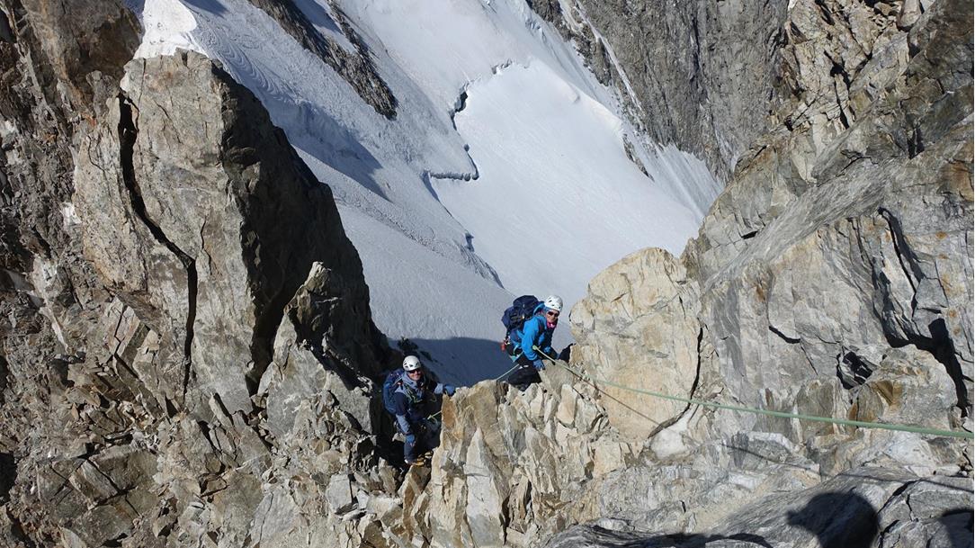 High mountain tour in the western alps