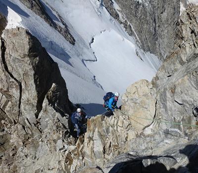 High mountain tour in the western alps